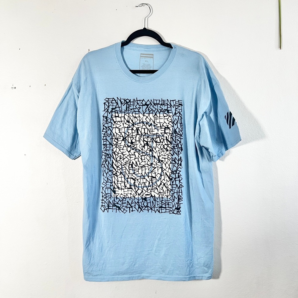 Sean John T Shirt Mens XL Blue Abstract 100% Cotton Skater Streetwear